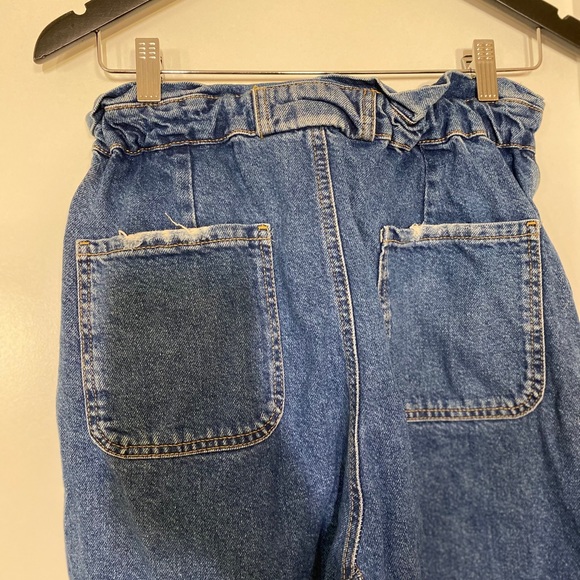 Zara Baggy Paper bag Waist Trousers Jeans Slouchy - Picture 8 of 10